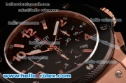 Hublot Big Bang Chrono Clone HUB4100 Automatic Rose Gold/Ceramic Case with Black Rubber Strap Black Dial