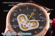 Ferrari Chronograph Miyota Quartz Full Rose Gold with Black Dial and Yellow Markers