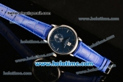 A.Lange&Sohne Saxonia Miyota Quartz Steel Case with Silver Stick Markers and Blue Dial