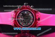 Hublot Big Bang UNICO Sapphire All Red Miyota Quartz Sapphire Crystal Case with Skeleton Dial and Red Rubber Strap Stick/Arabic Numeral Markers