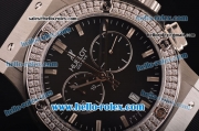 Hublot Classic Fusion Chronograph Miyota Quartz Diamond Bezel with Black Dial - 7750 Coating