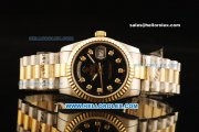 Rolex Day-Date Automatic Two Tone with Black Dial and Gold Bezel
