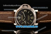 Panerai PAM 510 Luminor Marina 8 Days Acciaio Clone P.5000 Manual Winding Steel Case with Black Dial Brown Leather Strap and Stick/Arabic Numeral Markers (ZF)