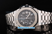 Audemars Piguet Royal Oak Offshore Black Themes Chronograph Swiss Valjoux 7750 Movement Black Dial with White Numeral Marker-SS Strap