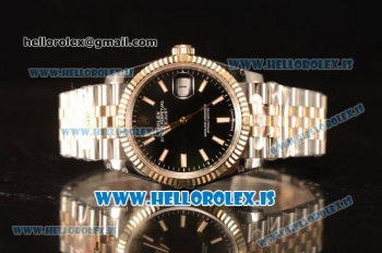 Rolex Datejust 41 Two Tone 3235 Auto With Steel Bracelet Black Dial Stick