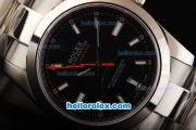 Rolex Milgauss Oyster Perpetual Swiss ETA 2836 Automatic Movement Full Steel with Black Dial and White Stick Markers
