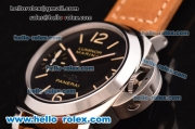 Panerai Luminor Marina Swiss ETA 6497 Manual Winding Stainless Steel Case with Black Dial and Brown Leather Strap