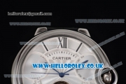 Cartier Ballon Bleu De Tourbillon Asia ST25 Automatic Steel Case with Silver Dial and Black Leather Strap