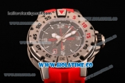 Richard Mille RM028 Swiss Valjoux 7750 Automatic Steel Case with Skeleton Dial and Red Rubber Strap - Red