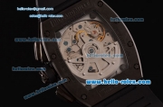 Richard Mille RM011 Swiss Valjoux 7750-SHG Automatic Black PVD Case Numeral Markers with Black Rubber Strap and Skeleton Dial