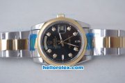 Rolex Day-Date Oyster Perpetual Automatic Rose Gold Bezel with Black Dial and Diamond Marking-Small Calendar Rolex Day-Date Oyster Perpetual Automatic Rose Gold Bezel with Black Dial and Diamond Marking-Small Calendar