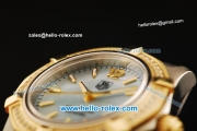 Tag Heuer Aquaracer Swiss ETA Quartz Movement Gold/Diamond Bezel with Grey MOP Dial and Stick Markers