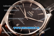Omega De Ville Tresor Master Co-Axial Clone Omega 8801 Automatic Steel Case with Black Dial and Black Leather Strap