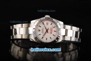 Rolex Datejust Turn-O-Graph Automatic with White Dial and Red Second Hand