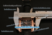 Vacheron Constantin Historiques Toledo Miyota Quartz Rose Gold Case with Stick Markers and Black Dial