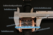 Vacheron Constantin Historiques Toledo Miyota Quartz Rose Gold Case with Stick Markers and Black Dial