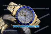 Rolex Yacht-Master II Chrono Swiss Valjoux 7750 Automatic Yellow Gold Case with White Dial and Yellow Gold Bracelet - (BP)