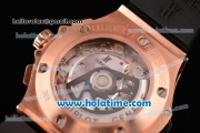 Hublot Big Bang Chrono Clone HUB4100 Automatic Rose Gold Case with Black Rubber Strap and Black Dial - 1:1 Original