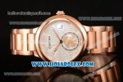 Cartier Rotonde De Miyota Quartz Rose Gold Case/Bracelet with Silver Dial