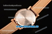 Cartier Rotonde De Miyota Quartz Rose Gold Case with Rose Gold Dial Diamonds Bezel and Roman Numeral Markers