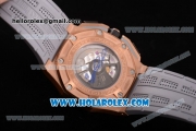 Audemars Piguet Royal Oak Offshore Chronograph Lebron James Clone AP Calibre 3126 Automatic Rose Gold Case with Grey Dial and Grey Rubber Strap - 1:1 Original (JF)