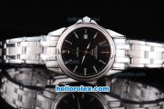 Omega Deville CO-AXIAL Swiss ETA 2671 Automatic Movement Silver Case with Black Dial and SS Strap-Lady Size