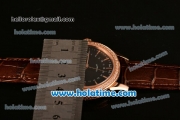 Patek Philippe Calatrava Swiss ETA 2824 Automatic Rose Gold Case with Black Dial Diamonds Bezel and Stick Markers