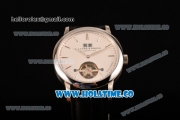 A.Lange&Sohne Saxonia Tourbillon Asia Automatic Steel Case with White Dial Black Leather Strap and Silver Stick Markers
