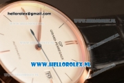 Girard Perregaux 1966 9015 Auto Rose Gold Case with White Dial and Black Leather Strap