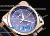 Bell Ross BR03-94 Valjoux 7750 Chrono Auto 316L Steel Case With Blue Dial Calfskin Strap