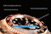 Rolex GTM-Master II 2836 Automatic Rose Gold Case with Black Dial Dots Markers and Steel Bracelet