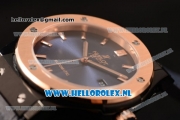 Hublot Classic Fusion 9015 Auto PVD/Rose Gold Case with Blue Dial and Blue Leather Strap