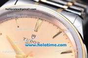 Tudor Prince Rotor Swiss ETA 2824 Automatic 18K White Gold/Rose Gold with Rose Gold Dial and Stick Markers - 1:1 Original