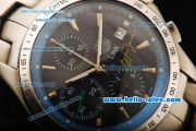 Tag Heuer Link Chronograph Swiss Valjoux 7750 Automatic Movement Full Steel with Black Dial