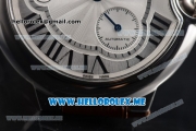 Cartier Ballon Bleu De Large Asia 2813 Automatic Steel Case with Silver Dial and Brown Leather Strap Roman Numeral Markers