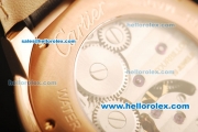 Cartier Ballon Bleu de Cartier Swiss Tourbillon Manual Winding Movement Gold Case with Black Leather Strap