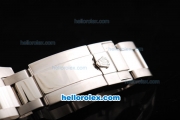 Rolex GMT-Master Automatic Movement Silver Case with Blue Dial and Blue Ceramic Bezel-SS Strap