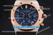 Audemars Piguet Royal Oak Miyota Quartz Two Tone Case/Bracelet with Blue Dial and Stick Markers