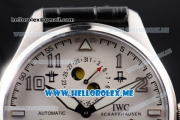 IWC Big Pilot Double Tourbillon Asia ST28 Automatic Steel Case with White Dial and Black Leather Strap Stick/Arabic Numeral Markers