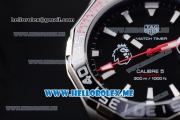 Tag Heuer Aquaracer Calibre 5 Match Timer Premier League Special Edition Miyota Quartz Stainless Steel Case/Bracelet with Black Dial and Stick Markers