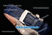 Audemars Piguet Royal Oak Chronograph 41mm Swiss Valjoux 7750 Automatic Steel Case with Blue Leather Strap Stick Markers and Blue Dial (EF)