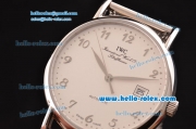 IWC Portofino Swiss ETA 2892 Automatic Steel Case with Silver Arabic Numeral Markers and White Dial