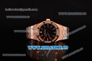 Audemars Piguet Royal Oak 41 Miyota 9015 Automatic Full Rose Gold with Black Dial and Diamonds Bezel (EF)