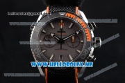 Omega Seamaster Planet Ocean Master Chronometer Clone Omega 9900 Automatic Steel Case with Grey Dial and Black Leather Strap - 1:1 Original (EF)