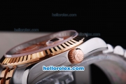 Rolex Datejust Automatic Rose Gold Dial with Diamond Marking-Two Tone Strap