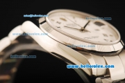 Rolex Oyster Perpetual Date Automatic Movement ETA Coating Case with White Dial and Steel Strap