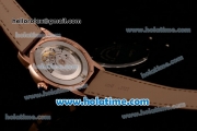 Cartier Ronde Solo Swiss ETA 2836 Automatic Rose Gold Case with Diamond Bezel White Dial and Brown Leather Strap