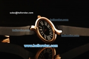 Cartier d'Art Swiss Quartz Rose Gold Case with Black Dial and Black Leather Strap