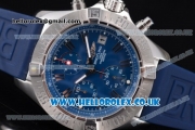 Breitling Avenger Seawolf Chrono Miyota OS10 Quartz Steel Case with Blue Dial Blue Rubber Strap and Stick Markers