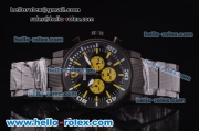 Ferrari Chronograph Miyota Quartz Full PVD with Black Dial and Three Yellow Subdials